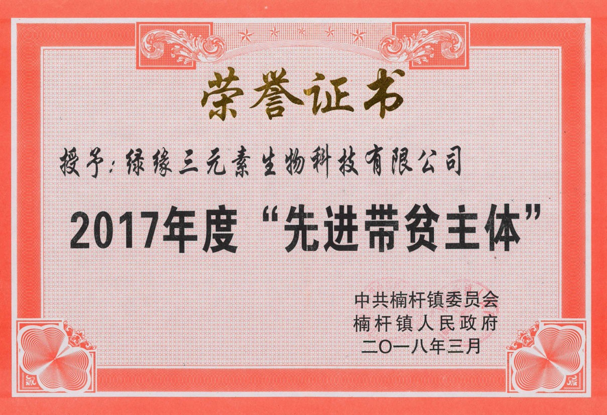 2017年度“先進(jìn)帶貧主體”